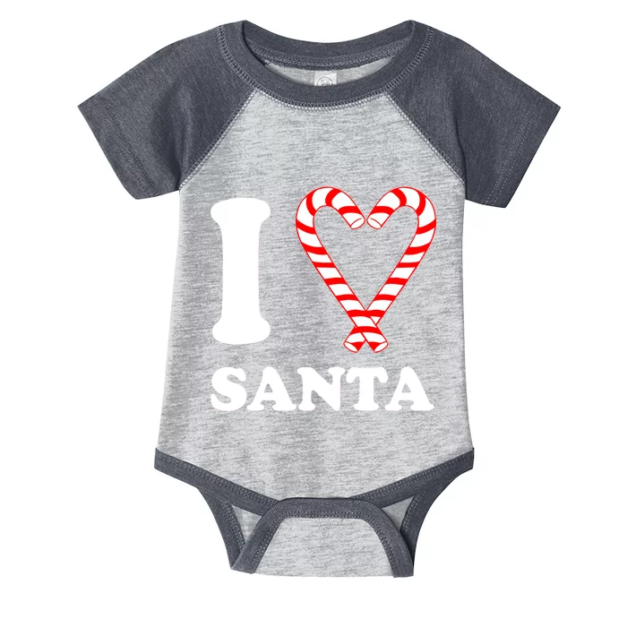 I Heart Santa Candy Cane Infant Baby Jersey Bodysuit