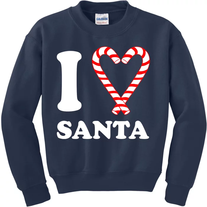 I Heart Santa Candy Cane Kids Sweatshirt