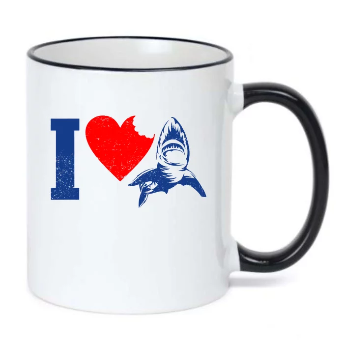 I Heart Sharks Black Color Changing Mug