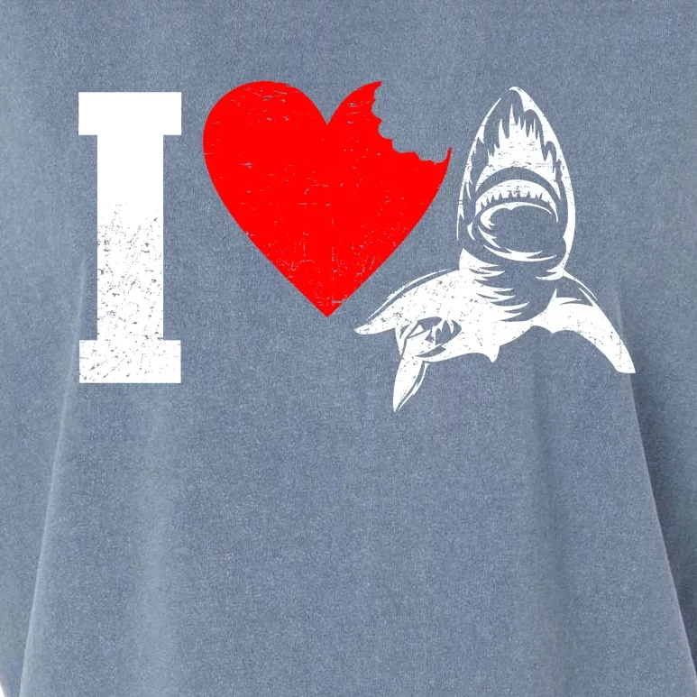 I Heart Sharks Garment-Dyed Women's Muscle Tee