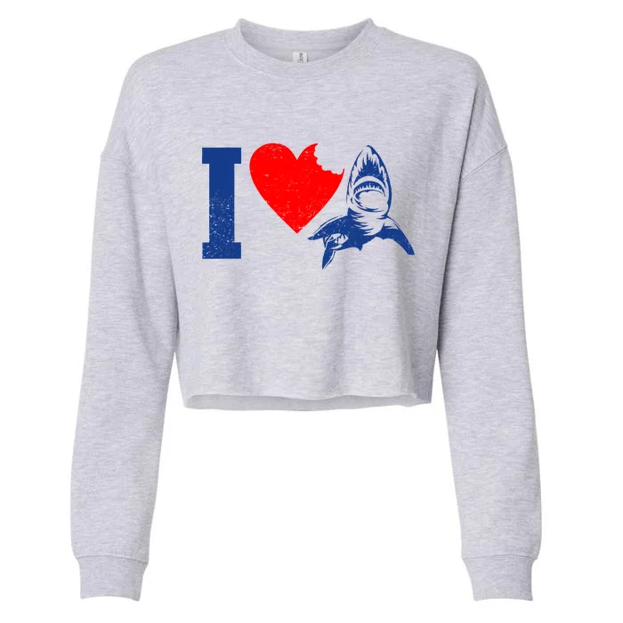 I Heart Sharks Cropped Pullover Crew