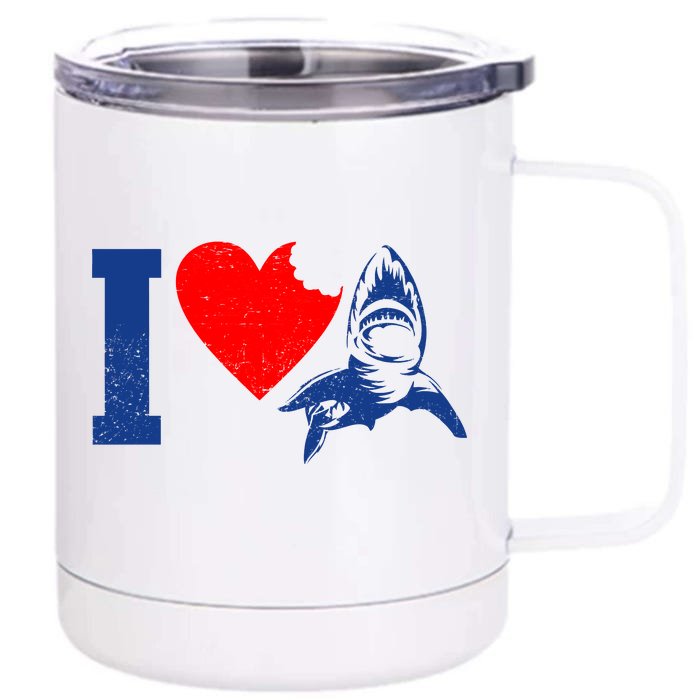 I Heart Sharks Front & Back 12oz Stainless Steel Tumbler Cup