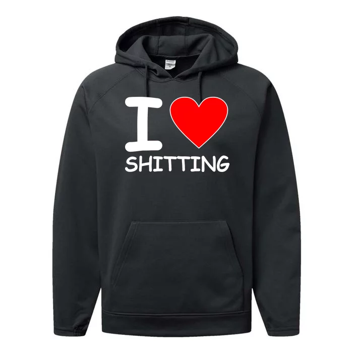 I Heart Shitting Poop Performance Fleece Hoodie