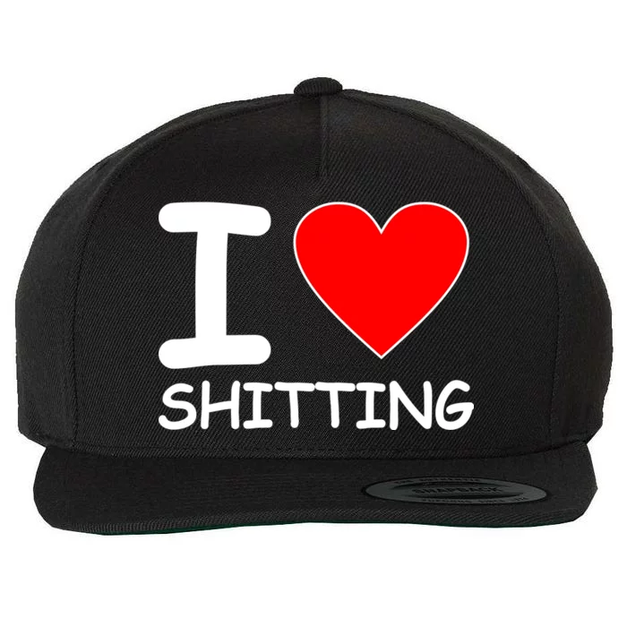 I Heart Shitting Poop Wool Snapback Cap