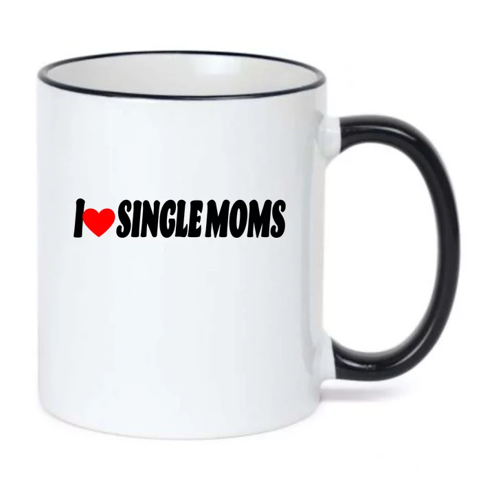 I Heart Single Moms Black Color Changing Mug