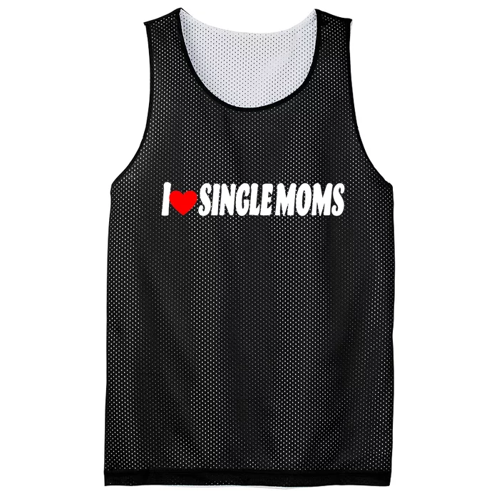 I Heart Single Moms Mesh Reversible Basketball Jersey Tank