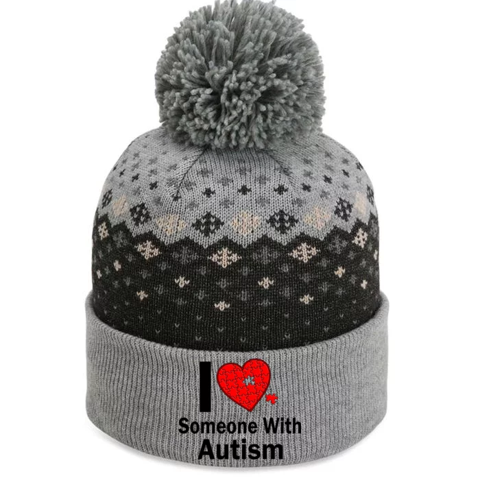 I Heart Someone With Autism The Baniff Cuffed Pom Beanie