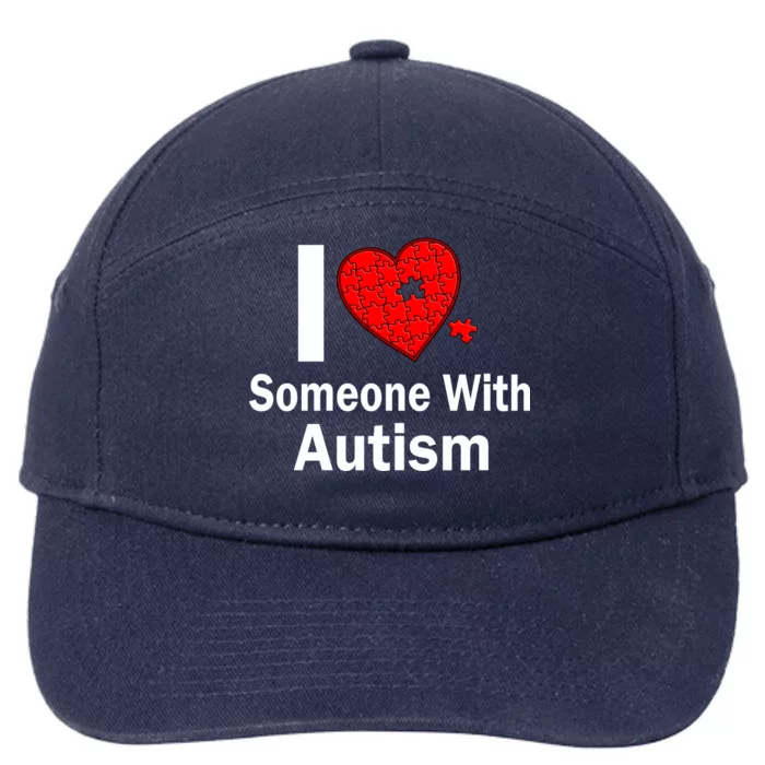 I Heart Someone With Autism 7-Panel Snapback Hat