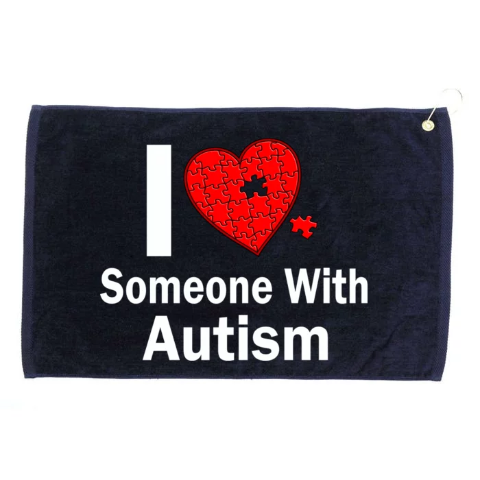 I Heart Someone With Autism Grommeted Golf Towel