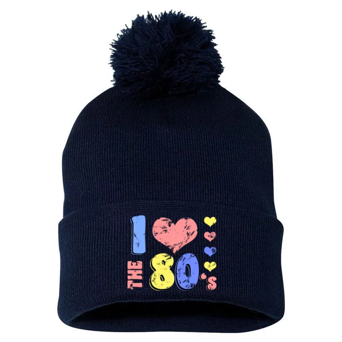 I Heart The 80's Pom Pom 12in Knit Beanie