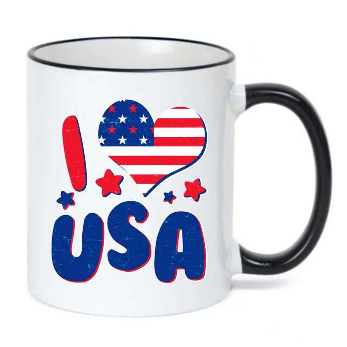 I Heart USA Black Color Changing Mug