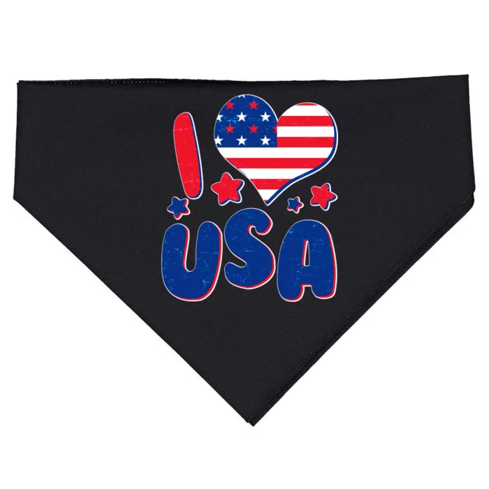 I Heart USA USA-Made Doggie Bandana