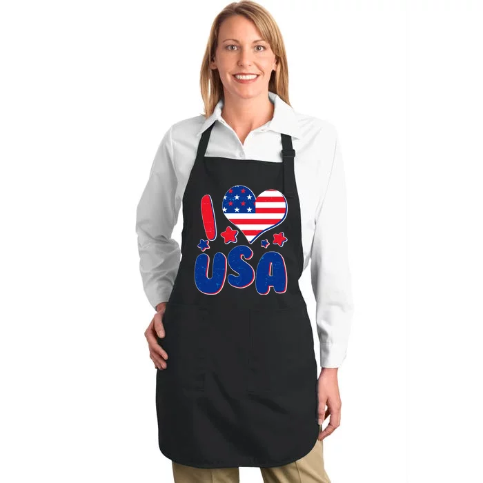 I Heart USA Full-Length Apron With Pocket