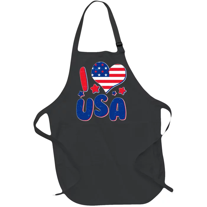 I Heart USA Full-Length Apron With Pocket