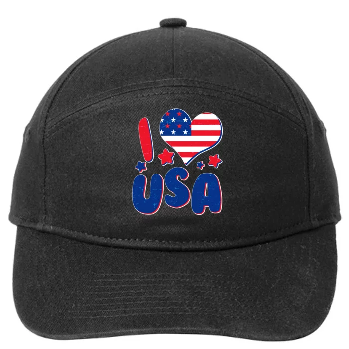 I Heart USA 7-Panel Snapback Hat