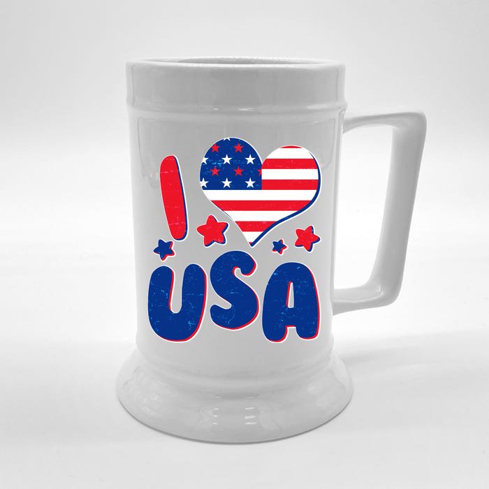 I Heart USA Front & Back Beer Stein