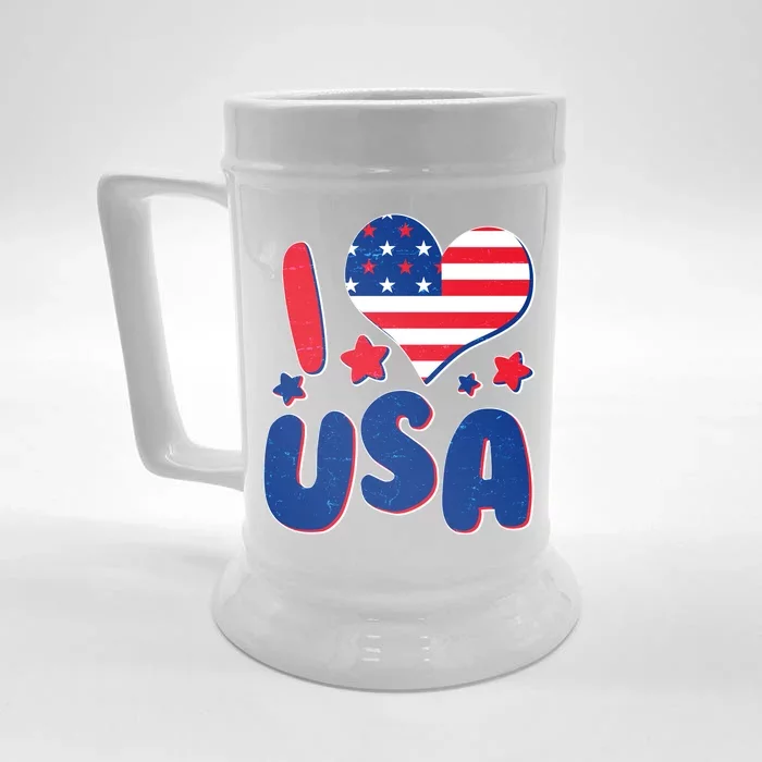 I Heart USA Front & Back Beer Stein