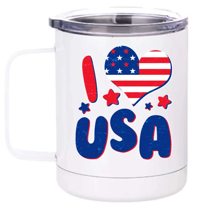 I Heart USA Front & Back 12oz Stainless Steel Tumbler Cup