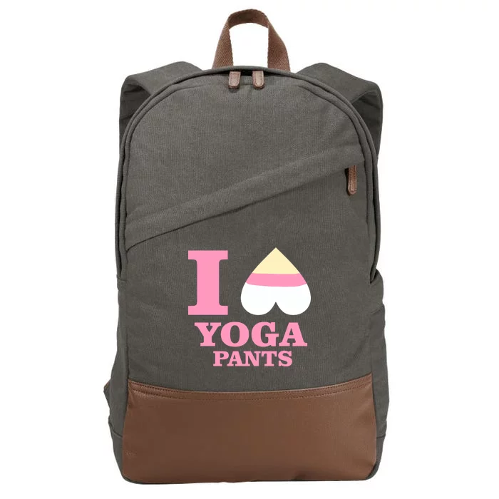 I Heart Yoga Pants Cotton Canvas Backpack