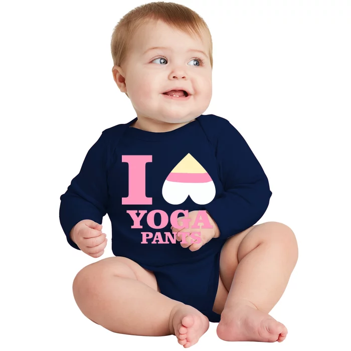 I Heart Yoga Pants Baby Long Sleeve Bodysuit