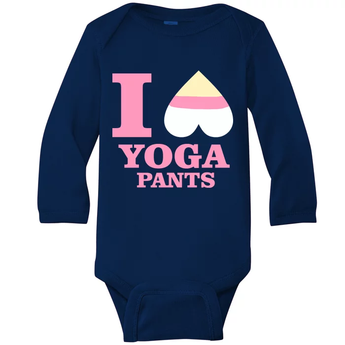 I Heart Yoga Pants Baby Long Sleeve Bodysuit