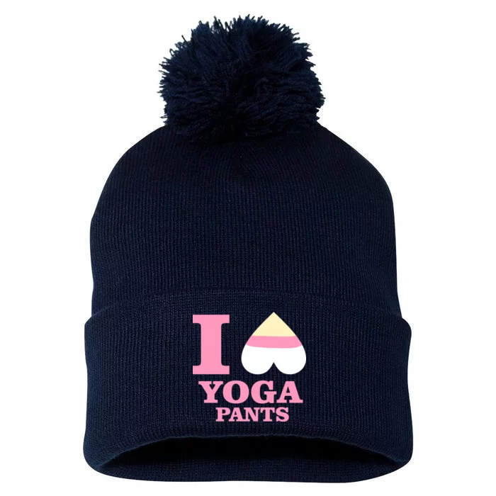 I Heart Yoga Pants Pom Pom 12in Knit Beanie