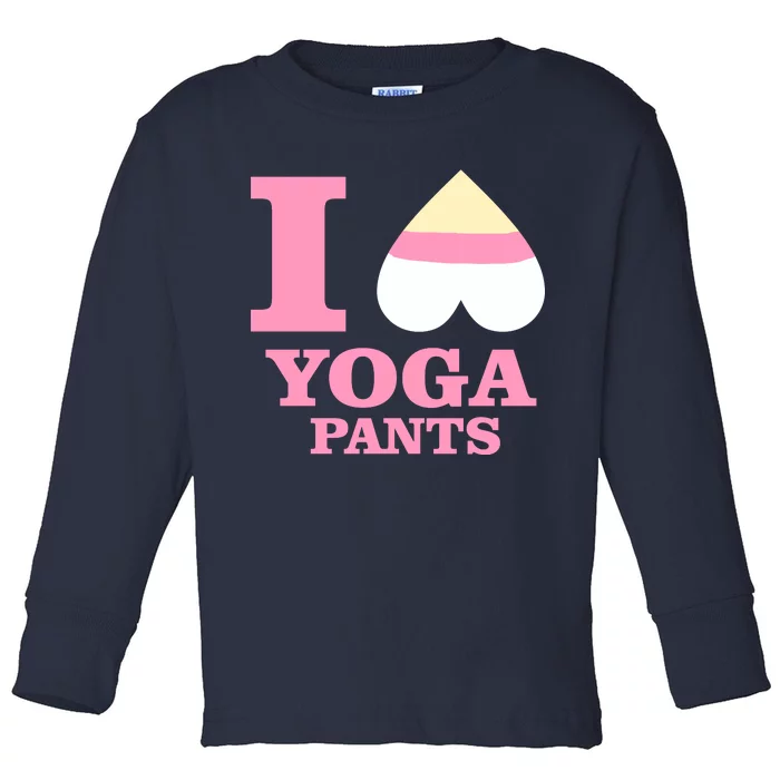 I Heart Yoga Pants Toddler Long Sleeve Shirt