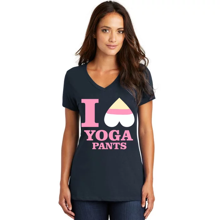 I Heart Yoga Pants Women's V-Neck T-Shirt