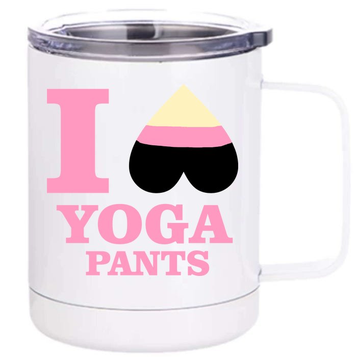 I Heart Yoga Pants Front & Back 12oz Stainless Steel Tumbler Cup