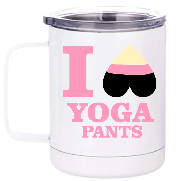 I Heart Yoga Pants Front & Back 12oz Stainless Steel Tumbler Cup