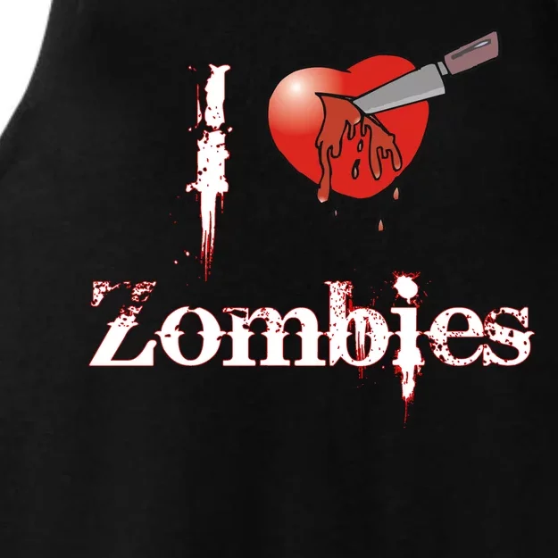 I Heart Zombies Ladies Tri-Blend Wicking Tank