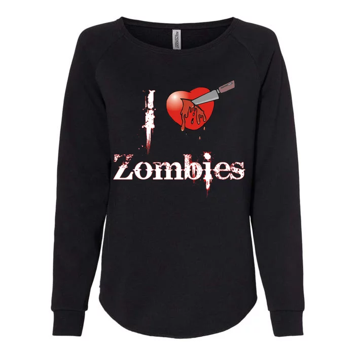 I Heart Zombies Womens California Wash Sweatshirt