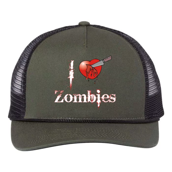 I Heart Zombies Retro Rope Trucker Hat Cap