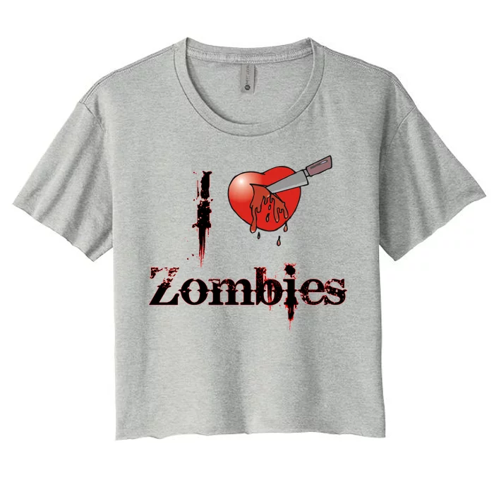 I Heart Zombies Women's Crop Top Tee