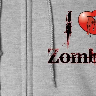 I Heart Zombies Full Zip Hoodie