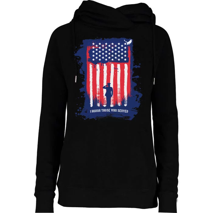 I Honor Those Who Served Womens Funnel Neck Pullover Hood