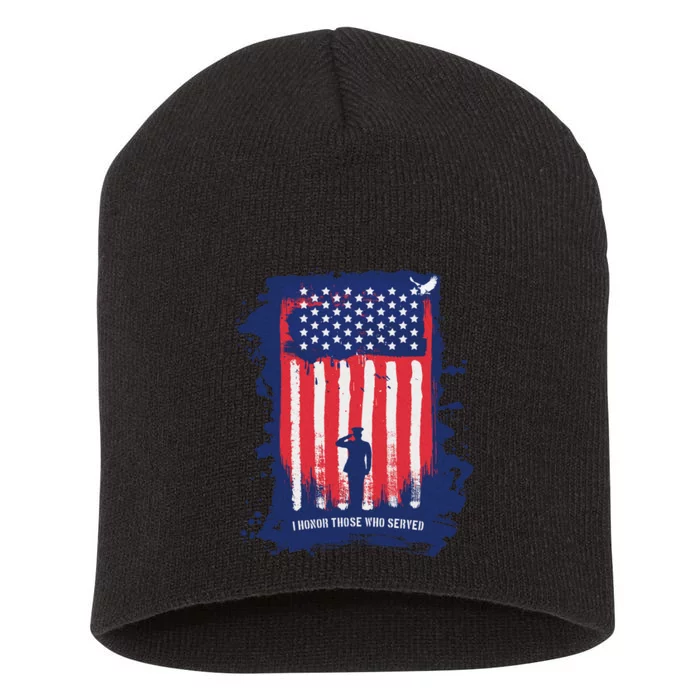 I Honor Those Who Served Short Acrylic Beanie