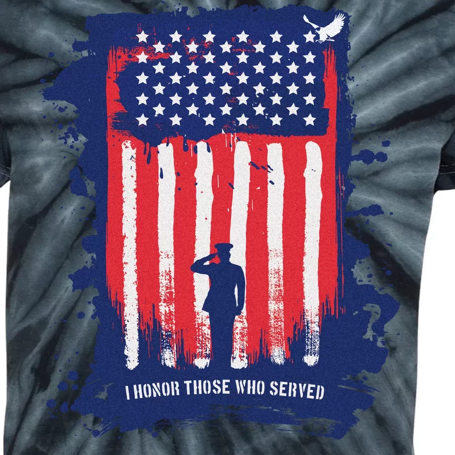 I Honor Those Who Served Kids Tie-Dye T-Shirt