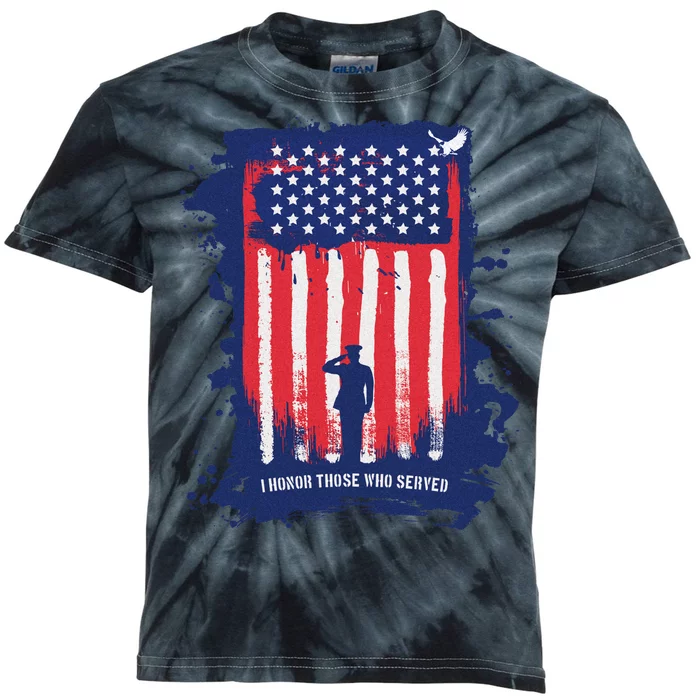 I Honor Those Who Served Kids Tie-Dye T-Shirt