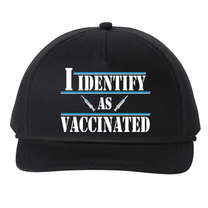 I Identify As Vaccinated Pro Vaccine Snapback Five-Panel Rope Hat