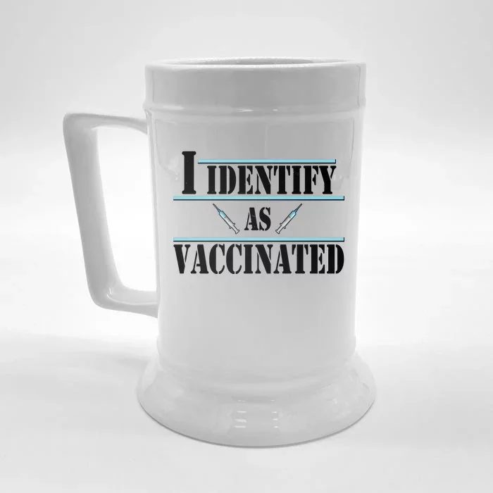 I Identify As Vaccinated Pro Vaccine Front & Back Beer Stein