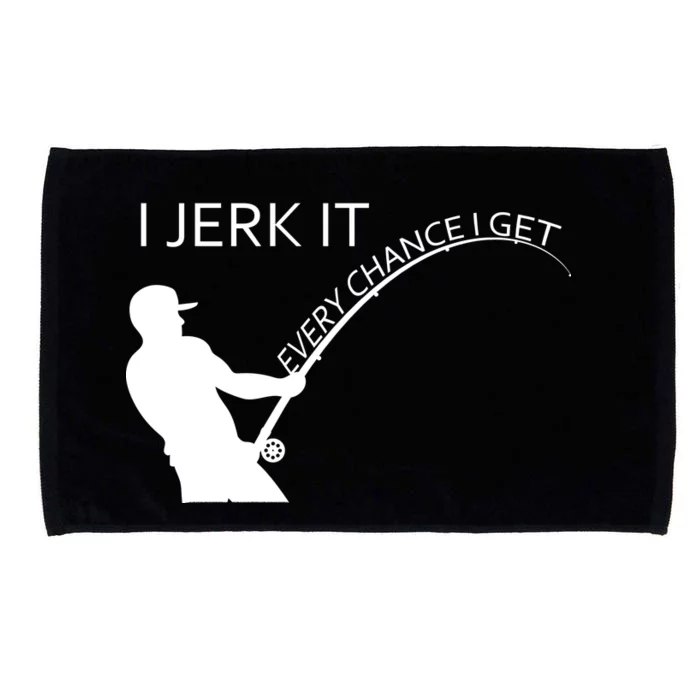 I Jerk It Funny Fishing Pole Microfiber Hand Towel