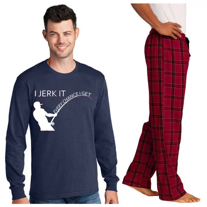 I Jerk It Funny Fishing Pole Long Sleeve Pajama Set