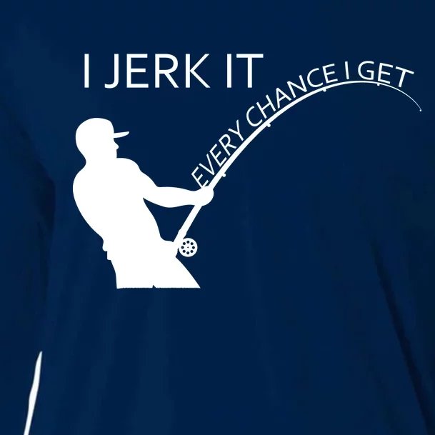 I Jerk It Funny Fishing Pole Cooling Performance Long Sleeve Crew