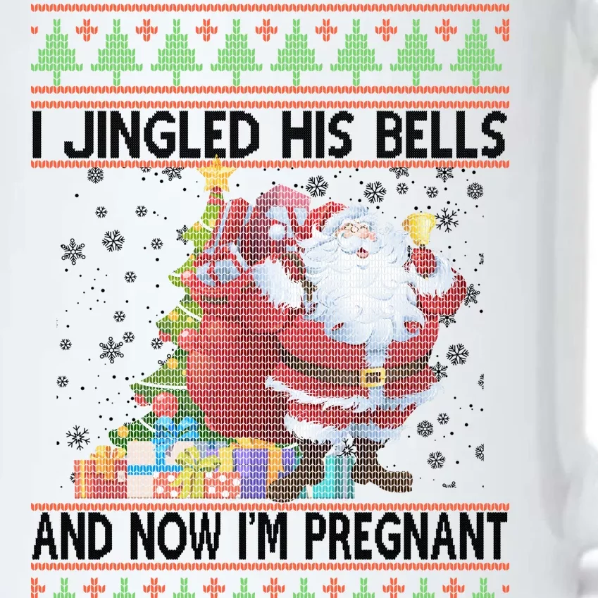 I Jingle His Bells Now I'm Pregnant Ugly Christmas Black Color Changing Mug