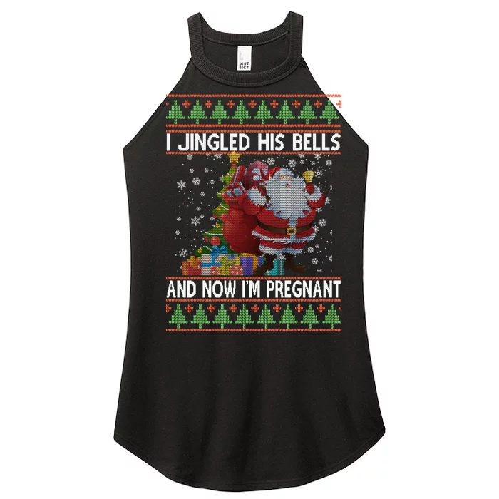 I Jingle His Bells Now I'm Pregnant Ugly Christmas Women’s Perfect Tri Rocker Tank