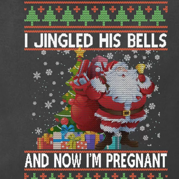 I Jingle His Bells Now I'm Pregnant Ugly Christmas Zip Tote Bag