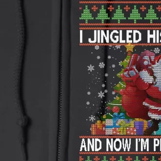 I Jingle His Bells Now I'm Pregnant Ugly Christmas Full Zip Hoodie