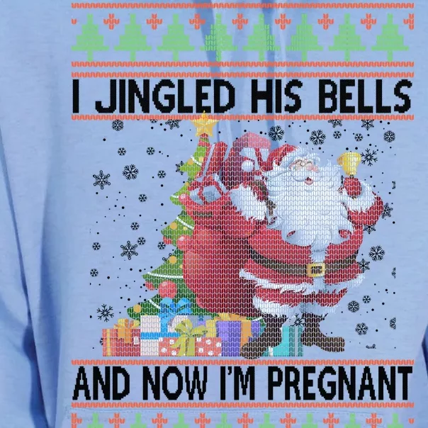 I Jingle His Bells Now I'm Pregnant Ugly Christmas Unisex Surf Hoodie