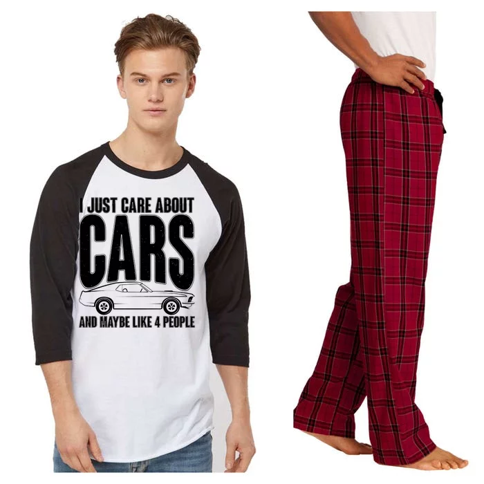 I Just Care About Cars and Maybe Like 4 People Raglan Sleeve Pajama Set